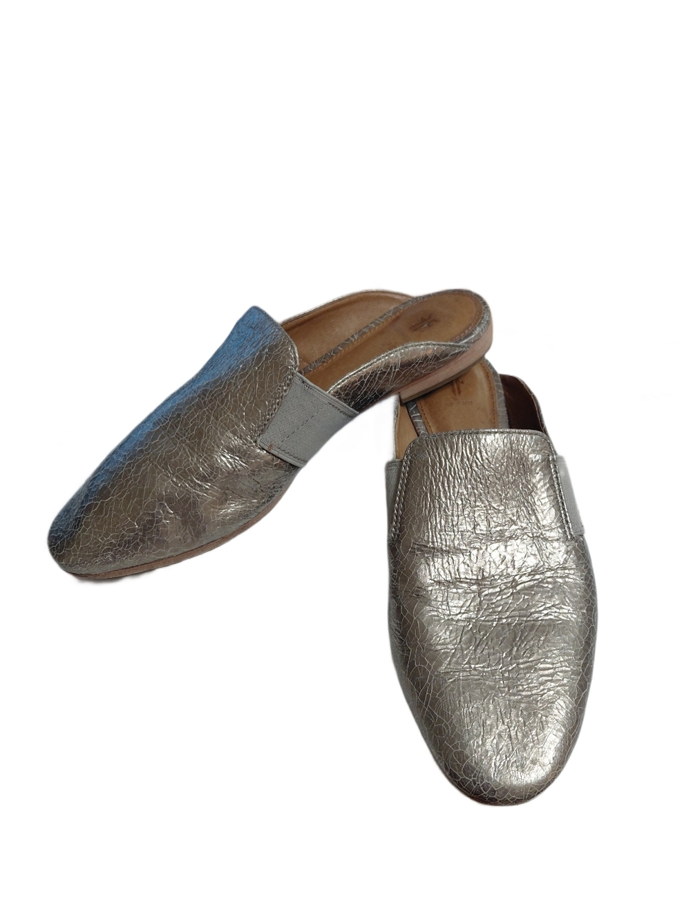 Frye Metallic Gold Leather Slip-On Mules Women's Size 7.5